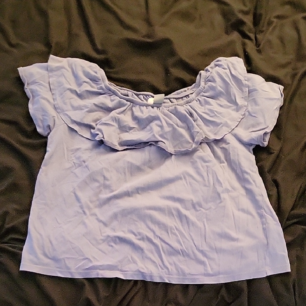 Lavender Ruffle Sleeve Top